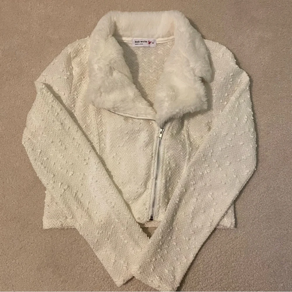 Knit works cropped sweater jacket-girls 14 NWOT